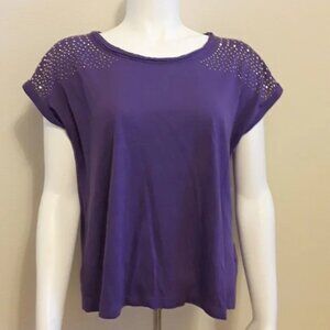 Purple Top with Studded Sleeves